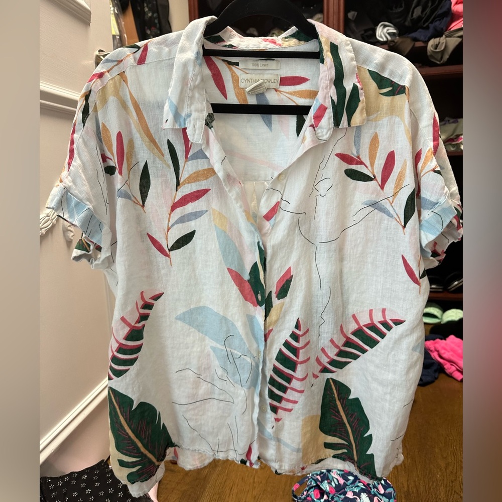 Cynthia Rowley linen shirt- size XL but runs small